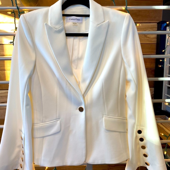 Calvin Klein Jackets & Blazers - Calvin Klein Blazer white with bell sleeves 😘🤍